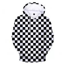 Mikina s kapucí CHESSMAN * šachovnicový design *